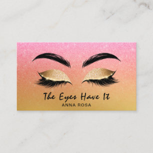 Carte De Visite *~* Peach Or Rose Girly Lashes Extensions Broches