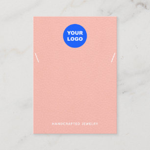 Carte De Visite Peach Pink Ajouter Logo Collier Bracelet Afficher