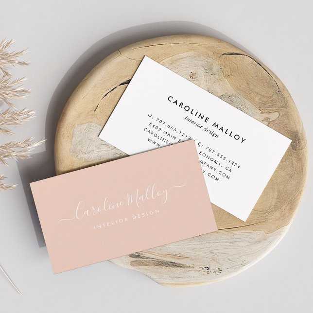 Carte De Visite Peach Sorbet | Script de signature (Créateur téléchargé)