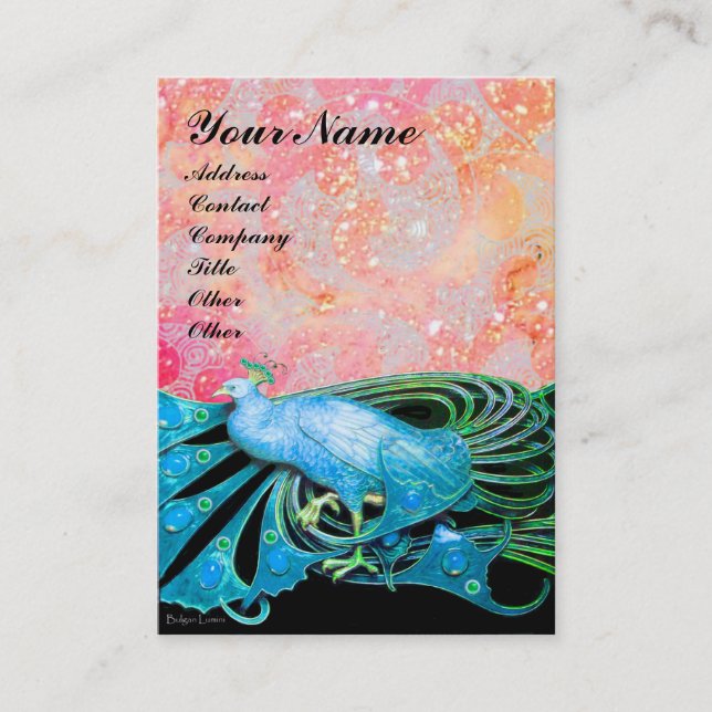 Carte De Visite PEACOCK bleu noir (Devant)