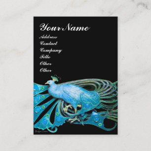 Carte De Visite PEACOCK bleu noir