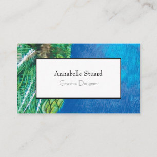 Carte De Visite Peacock Blue Green Feathers Élégant Moderne Unique