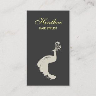 CARTE DE VISITE PEACOCK FLOURISH TAN/GRIS