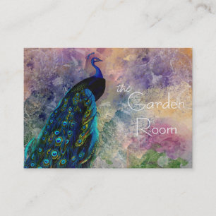 Carte De Visite Peacock romantique de Gazebo et aquarelle