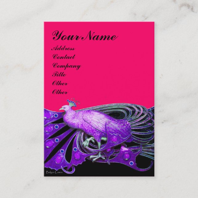 Carte De Visite PEACOCK rose violet noir (Devant)