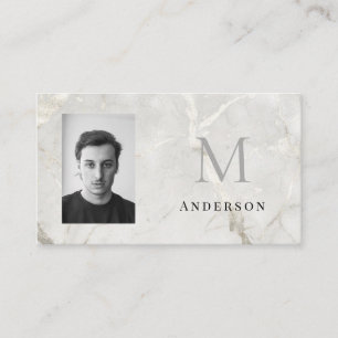 Carte De Visite Pearl Marble Masculine photo qrcode