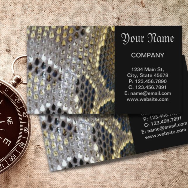 Carte De Visite peau de serpent poster de animal brun neutre (neutral brown beige animal print snake skin business card)