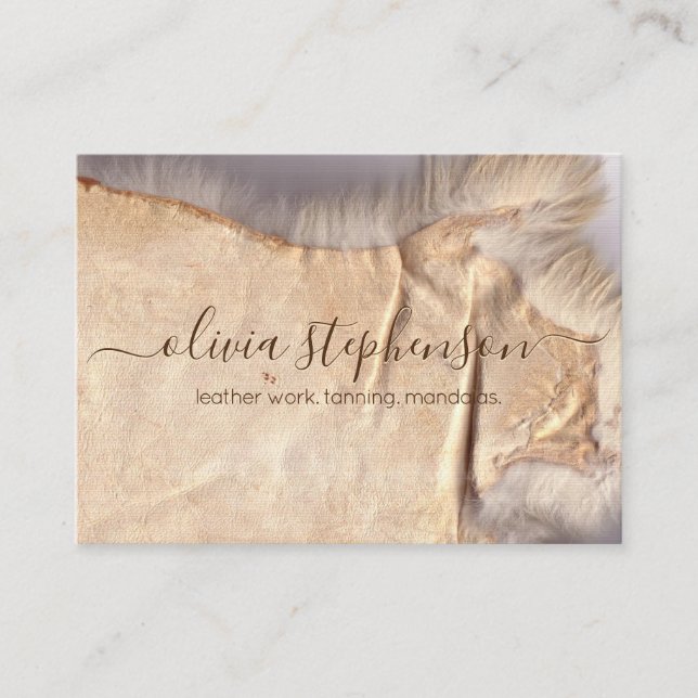 Carte De Visite Peaux de mouton Tanné Cacher Cuir (Devant)