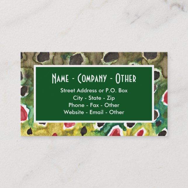 Carte De Visite Pêche à la volée truite Brown (Devant)