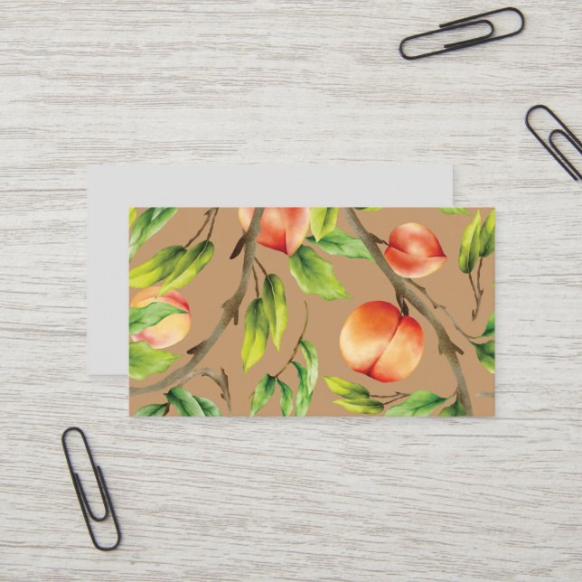 Carte De Visite Pêches sur l'arbre (Devant/Arrière en situation)