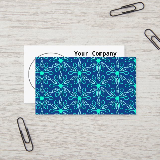 Carte De Visite Pêcheur de glace Motif Hexagon Snowflake (Devant/Arrière en situation)