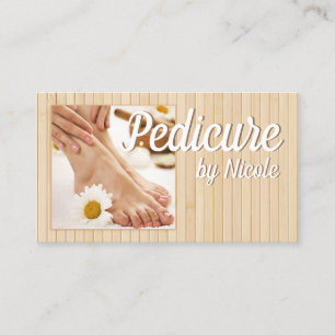 Carte De Visite Pedicure Clou Peducurist Pieds Spa Bambou Stripes