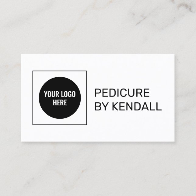 Carte De Visite Pedicure Nail Studio Minimal Tendance Simple Blanc (Devant)