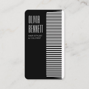 Carte De Visite Peigne à cheveux de styliste Rose Rouge Coloriste 