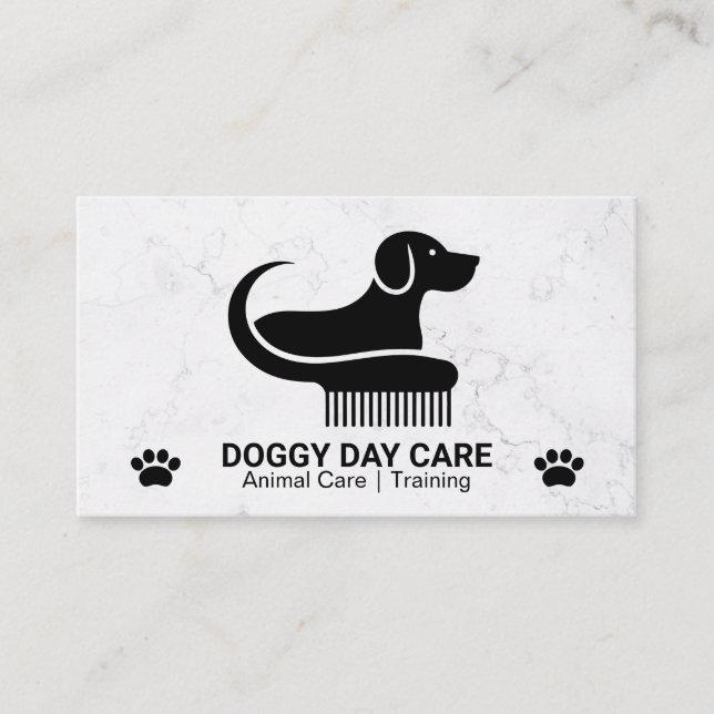 Carte De Visite Peigne pour chien Logo | Patte (Devant)