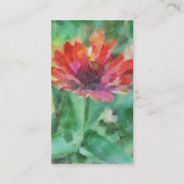 Carte de visite peint d'illustration de fleur (Devant)