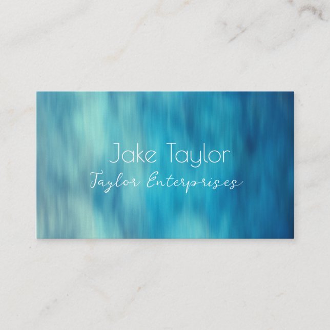 Carte De Visite peint en bleu turquoise et élégant (Devant)