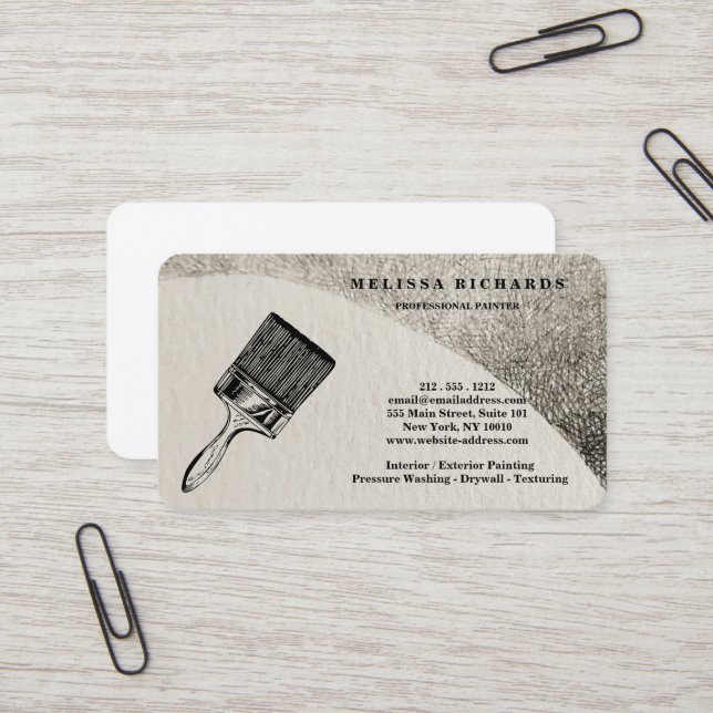 Carte De Visite Peintre (Devant/Arrière en situation)