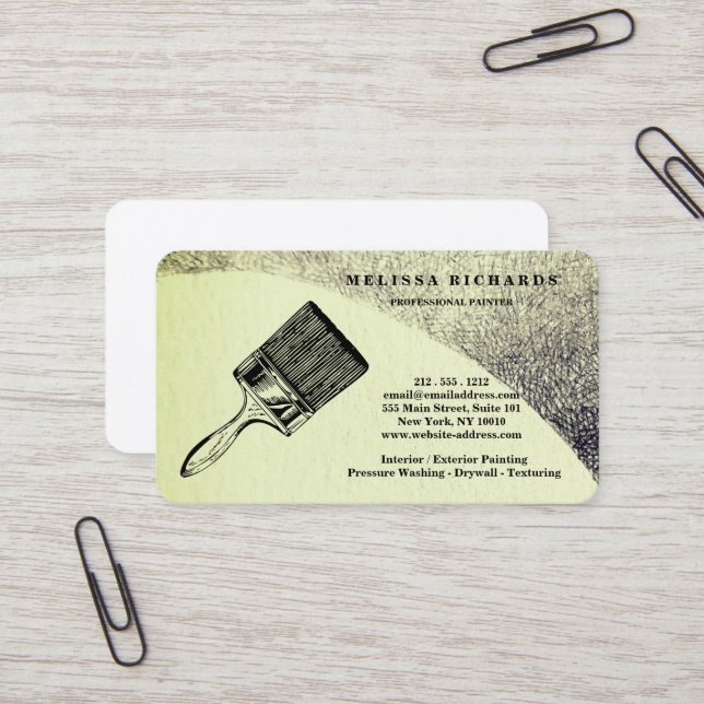 Carte De Visite Peintre (Devant/Arrière en situation)