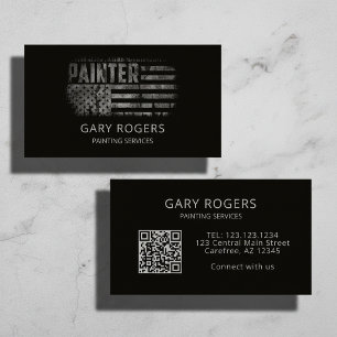 Carte De Visite Peintre de code QR Drapeau Américain