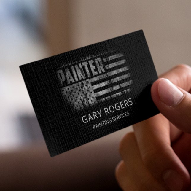 Carte De Visite Peintre de code QR Drapeau Américain (Créateur téléchargé)