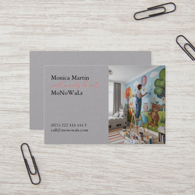 Carte De Visite Peintre de fresque murale  (Devant/Arrière en situation)