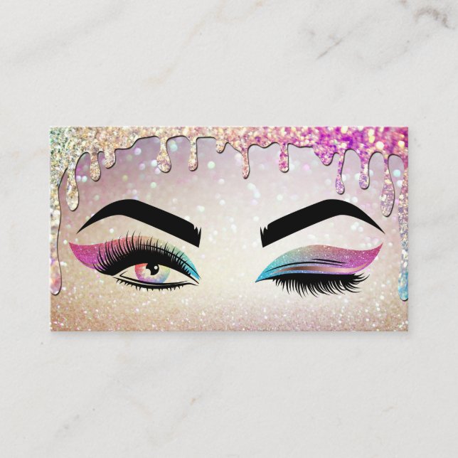 Carte De Visite Peintre de maquillage Wink Eye Lashes holographiqu (Devant)