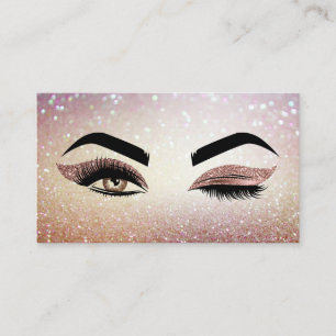 Carte De Visite Peintre de maquillage Wink Eye Lashes Rose Gold