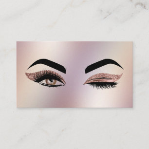 Carte De Visite Peintre de maquillage Wink Eye Lashes Rose Gold