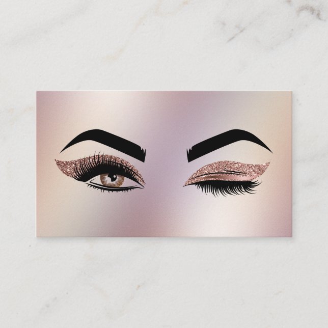 Carte De Visite Peintre de maquillage Wink Eye Lashes Rose Gold (Devant)