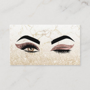 Carte De Visite Peintre de maquillage Wink Eye Lashes Rose Marbre 