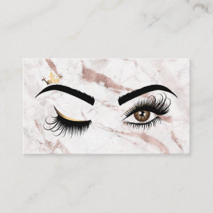 Carte De Visite Peintre de maquillage Wink Eye Rose Gold Marble La