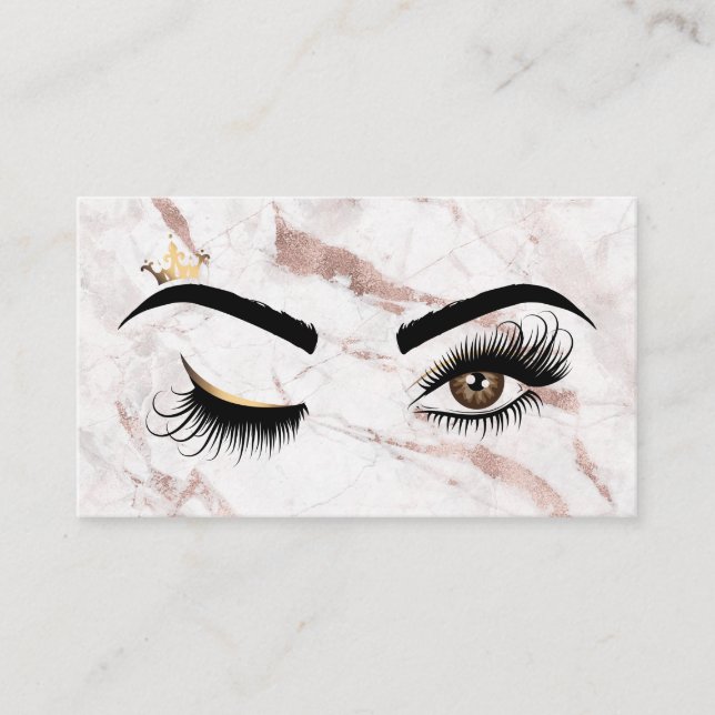 Carte De Visite Peintre de maquillage Wink Eye Rose Gold Marble La (Devant)