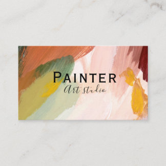 Carte De Visite Peintre de peinture à l'huile abstraite & Studio d