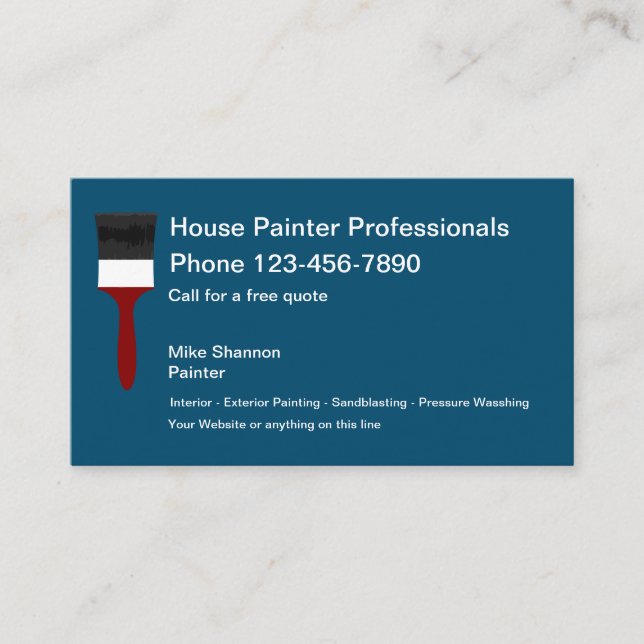 Carte De Visite Peintre en bâtiment de profession conçu (Devant)