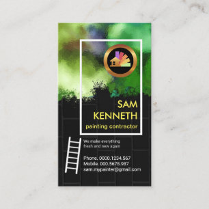 Carte De Visite Peintre en brique de Grunge de Graffiti brillant