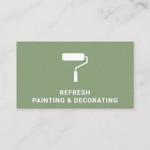 Carte De Visite Peintre Et Décorateur Peinture Rouleau Vert Moder