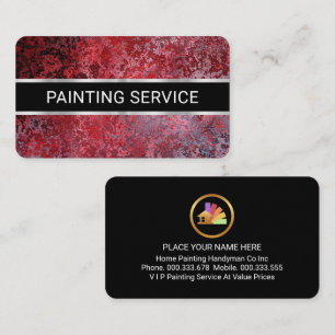 Carte De Visite Peintre Grunge Rouge Minimaliste Simple