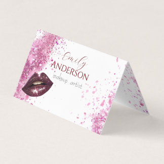 carte de visite peintre maquillage avec lèvres et