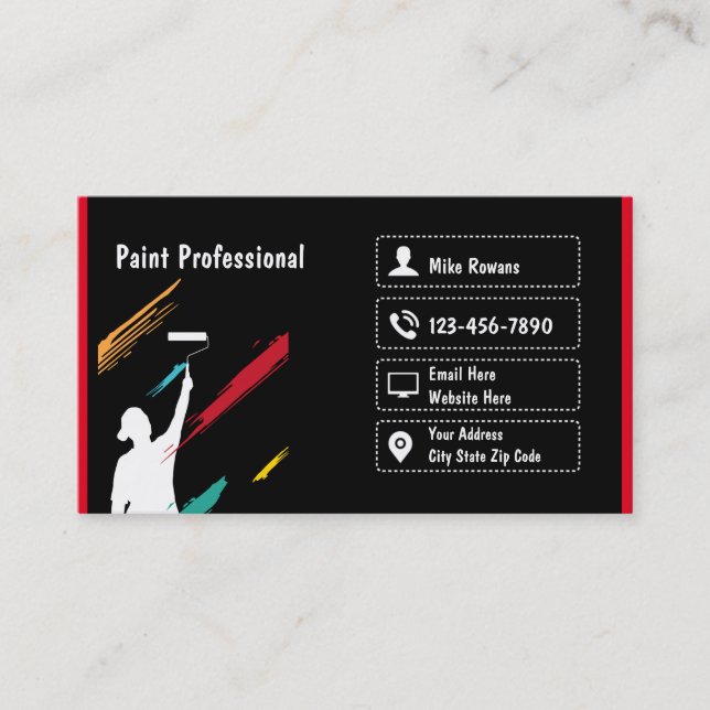 Carte De Visite Peintre Professionnel (Devant)