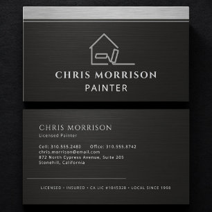 Carte De Visite Peintre Professionnel Noir 