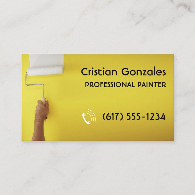 Carte De Visite Peintre professionnel | Peinture Décor Jaune (Devant)