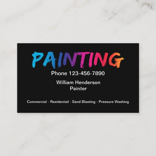 Carte De Visite Peintre professionnel simple Businesscards (Devant)