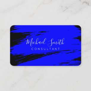 Carte De Visite Peinture à incandescence moderne Bleu Noir