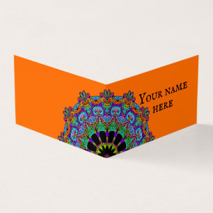 Carte De Visite Peinture à la main Mandala Horloge Face 24