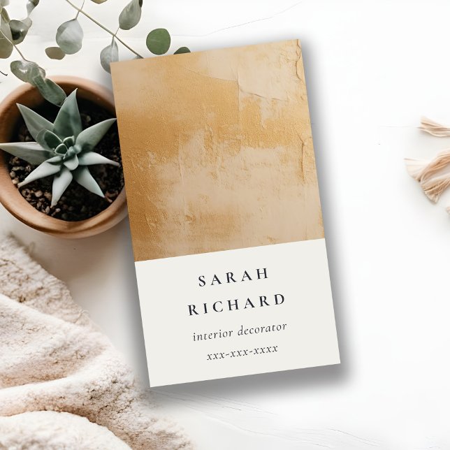 Carte De Visite Peinture à l'huile d'or beige peinte artistique cl (Créateur téléchargé)