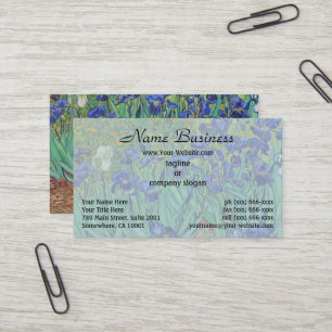 Carte De Visite Peinture à l'huile florale Les Iris bleus célèbres