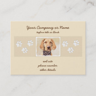 Carte De Visite Peinture à poils durs Vizsla - Jolie Art Original 