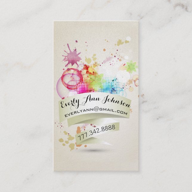 Carte De Visite Peinture Abstraite et conception géométrique (Devant)