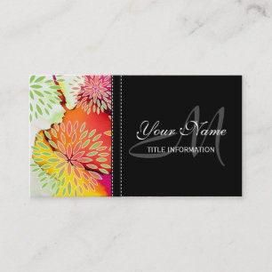 Carte De Visite Peinture abstraite florale de motif et d'aquarelle
